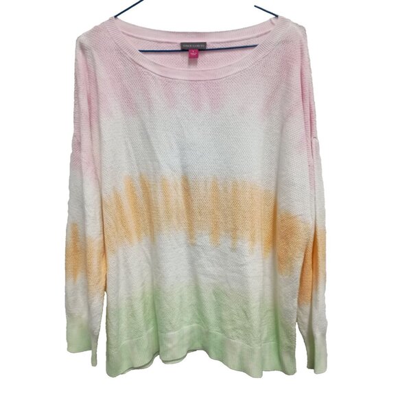 Vince Camuto Womens Sweater Large Multi Tie Dye BOHO Hippie Pullover Long Sleeve - Picture 1 of 7
